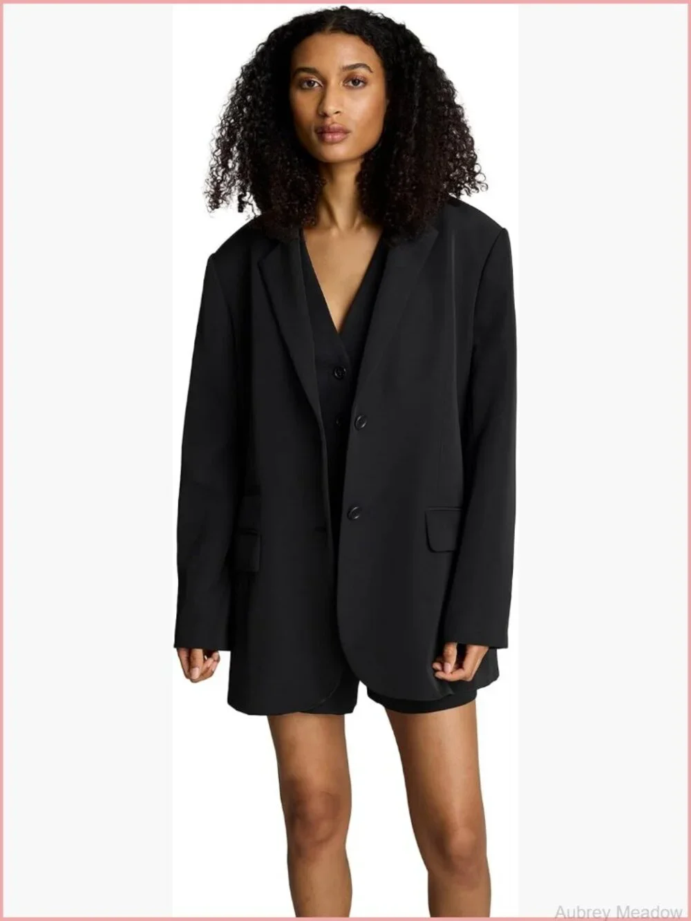 Women's Luxe Twill Boyfriend Blazer with Structured Shoulders